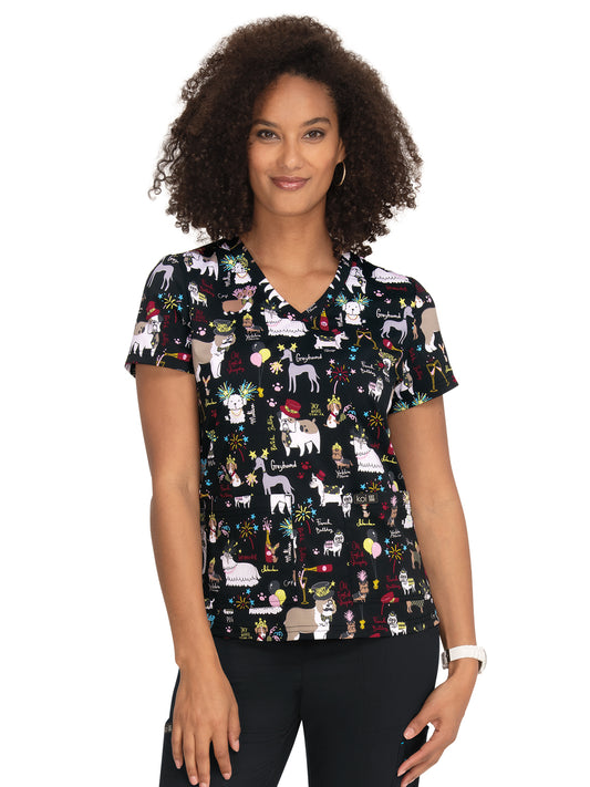 Women's Athletic-Inspired, Breathable Mesh Leslie Scrub Top - 384PR - Fancy Party