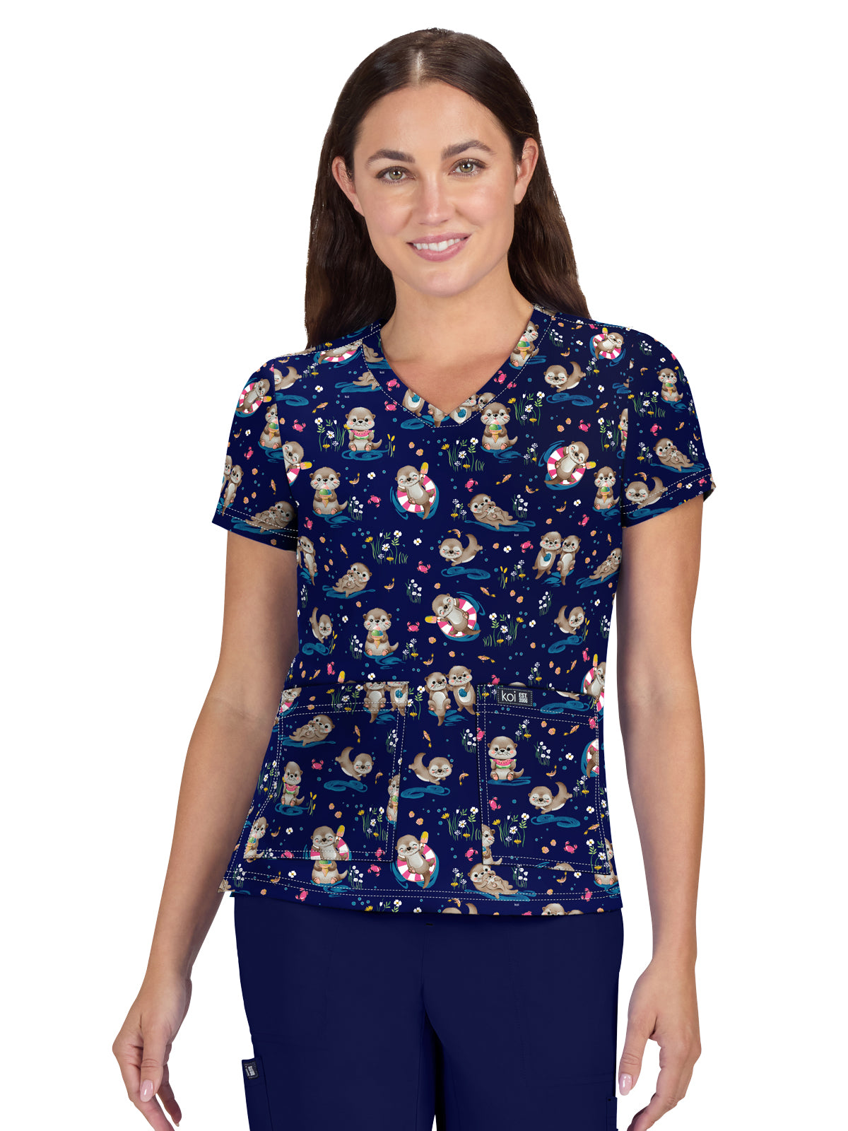 Women's Two-Pocket Athletic-Inspired, Breathable Mesh Leslie Top - 384PR - Otters