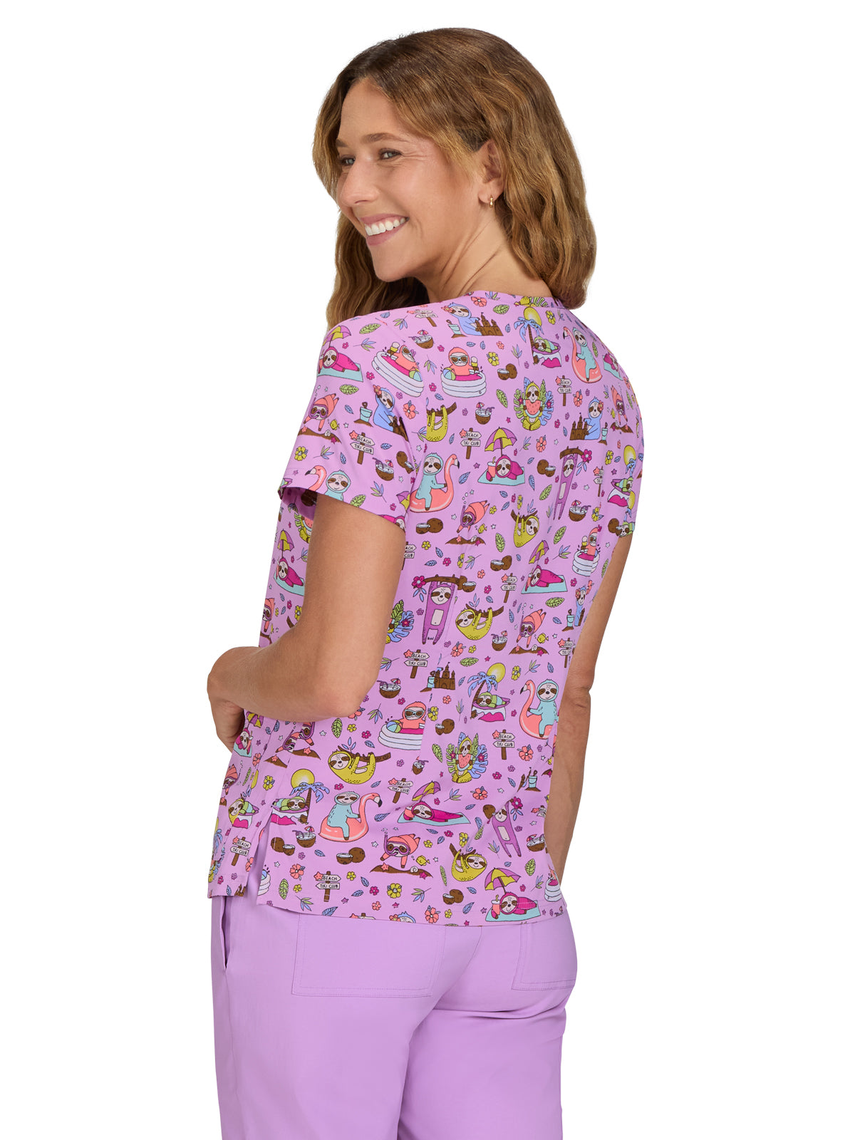 Women's Athletic-Inspired, Breathable Mesh Leslie Scrub Top - 384PR - Sloth