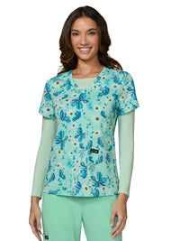 Women's Two-Pocket Athletic-Inspired, Breathable Mesh Leslie Top - 384PR - Spring Sprung