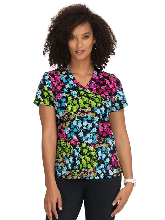 Women's Athletic-Inspired, Breathable Mesh Leslie Scrub Top - 384PR - Vivid Petals