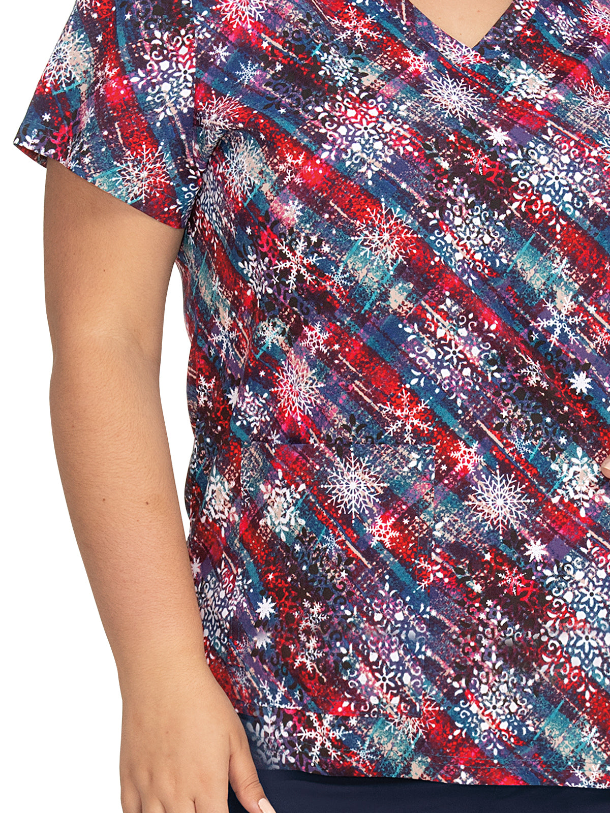 Women's Athletic-Inspired, Breathable Mesh Leslie Scrub Top - 384PR - Winter Wonderland