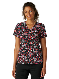 Women's Two-Pocket Print Top - 384PRA - Slothy Kind of Love