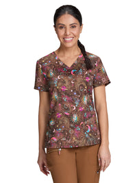 Women's Two-Pocket Print Top - 384PRA - Solar Surprise