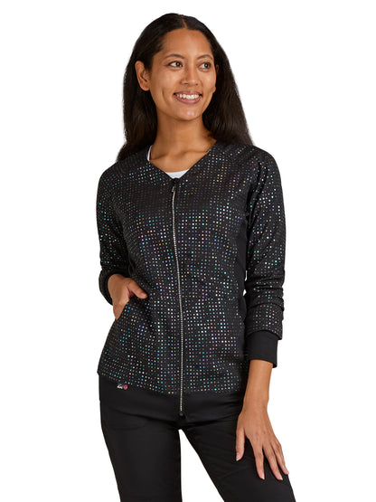 Women's Limited Edition 2-Way Zipper Clarity Scrub Jacket - 445L - Iridescent Black