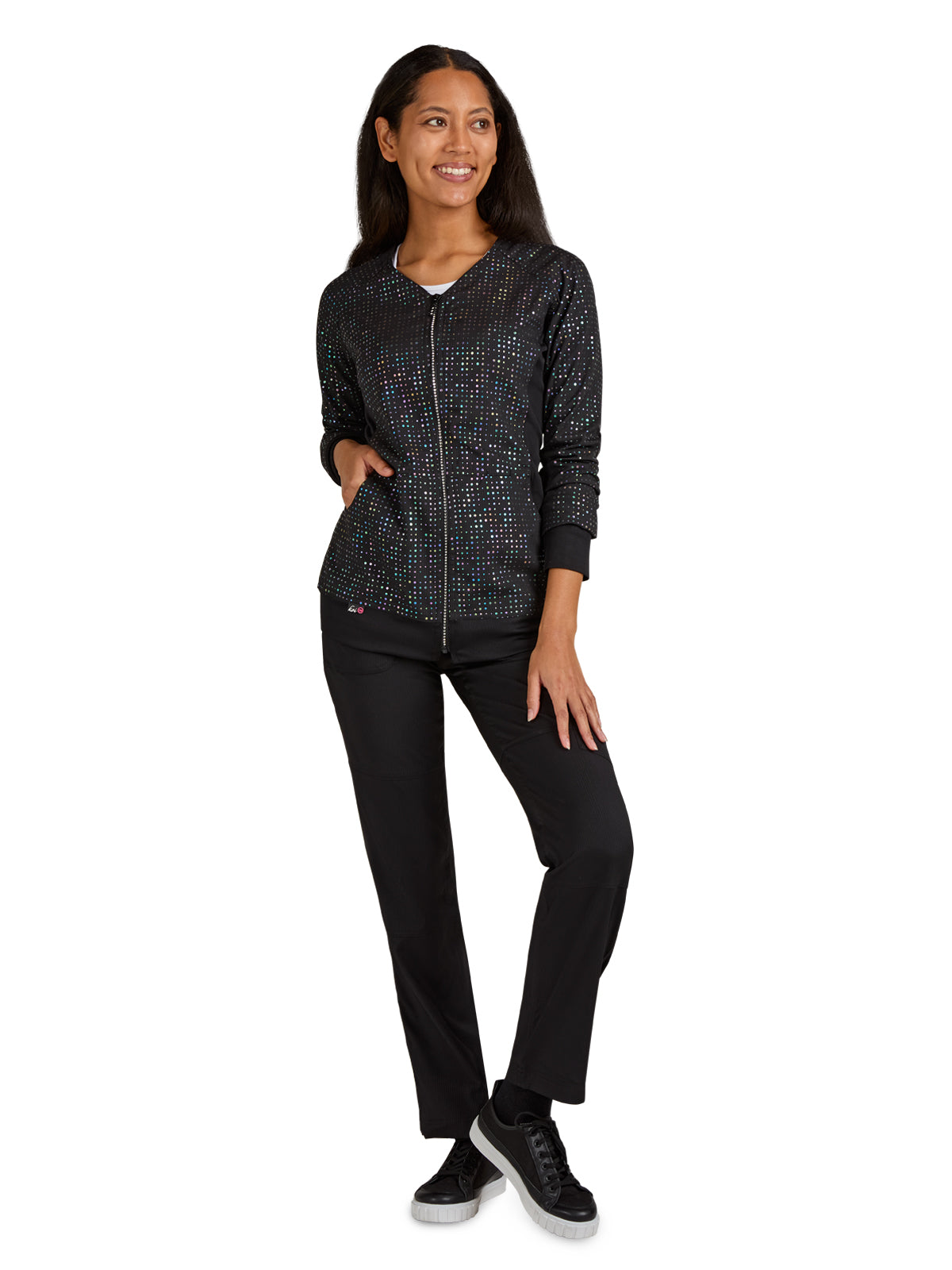 Women's Limited Edition 2-Way Zipper Clarity Scrub Jacket - 445L - Iridescent Black