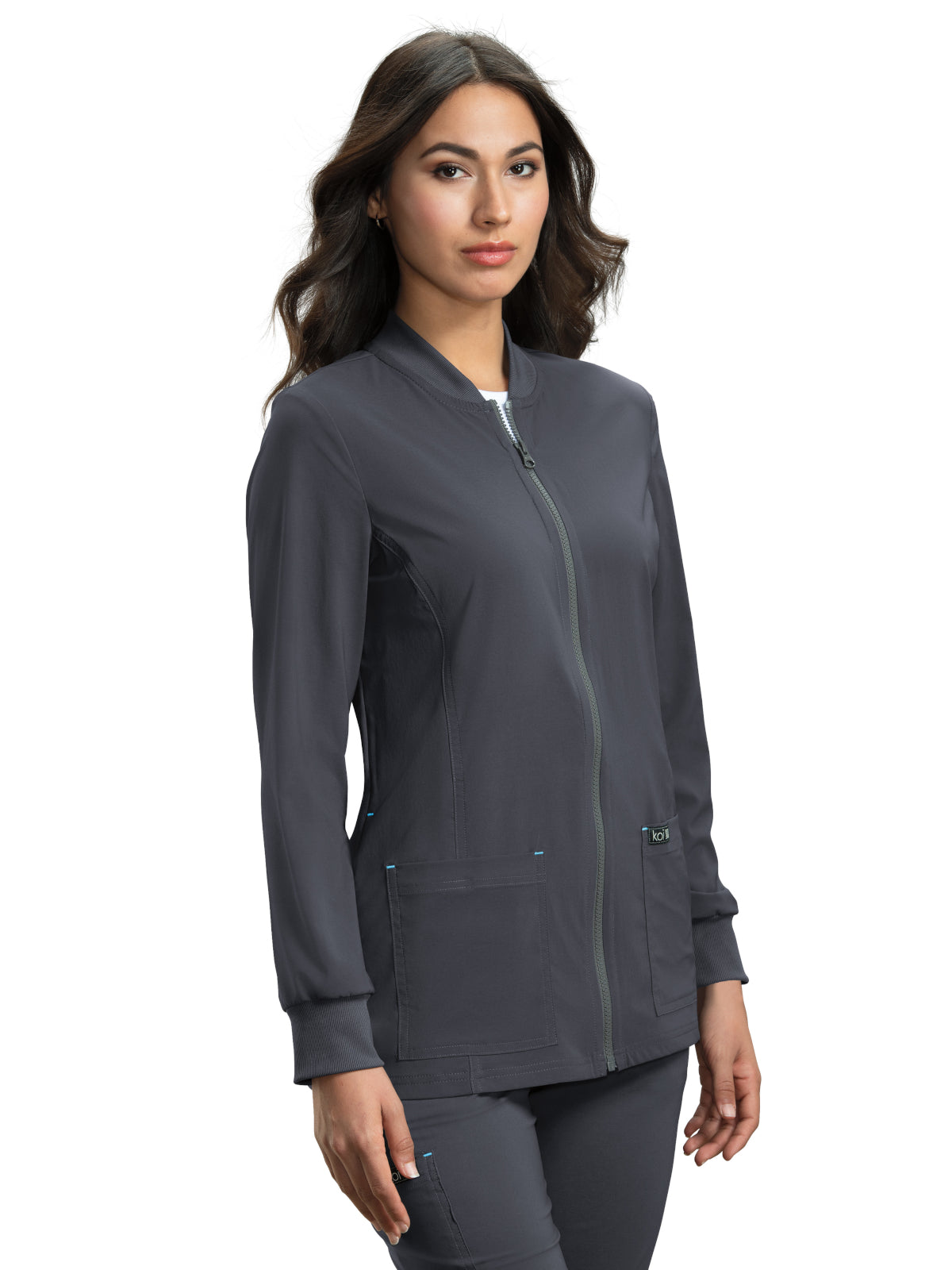 Women's Four-Pocket Rib Collar Andrea Jacket - 450 - Charcoal