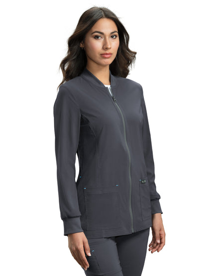 Women's Four-Pocket Rib Collar Andrea Jacket - 450 - Charcoal