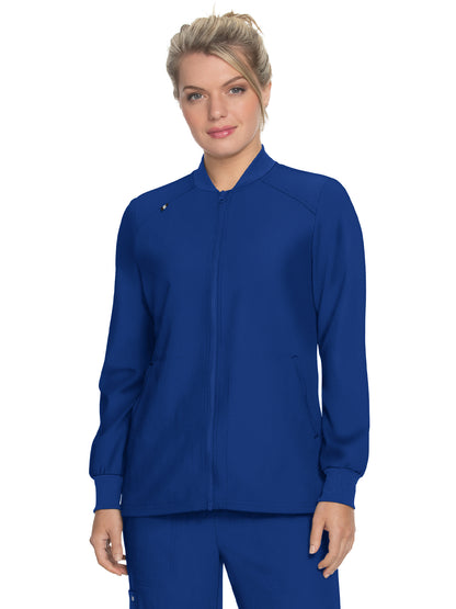 Women's Four-Pocket Zipper Front Stretch Always in Motion Jacket - 458 - Galaxy
