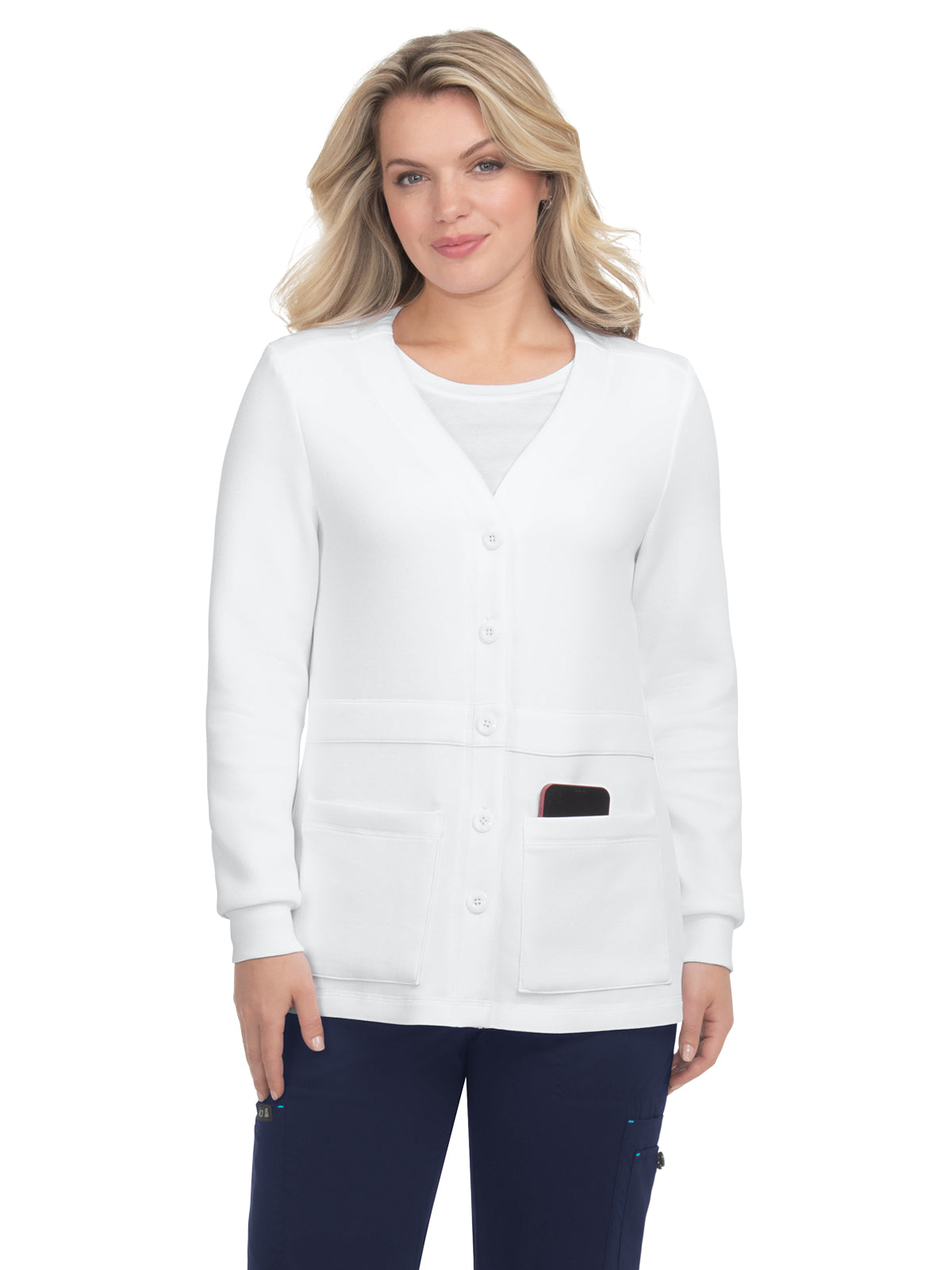 Women's Two-Pocket Cardigan-Style Clarissa Sweater - 462 - White