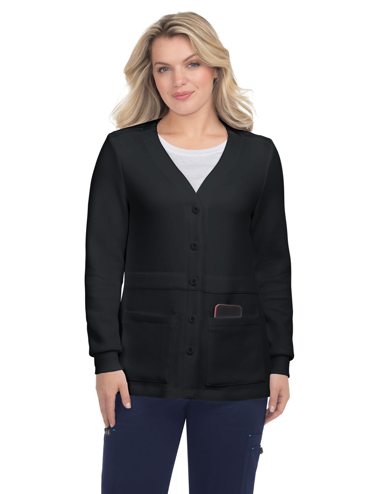 Women's Two-Pocket Cardigan-Style Clarissa Sweater - 462 - Black