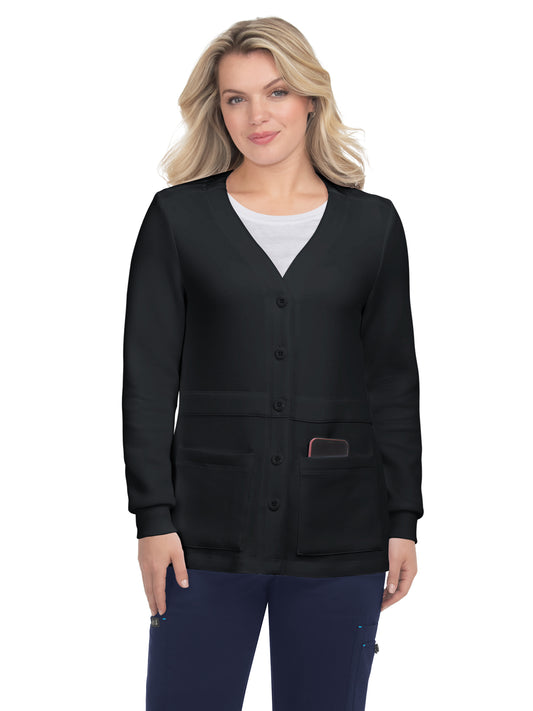 Women's Two-Pocket Cardigan-Style Clarissa Sweater - 462 - Black
