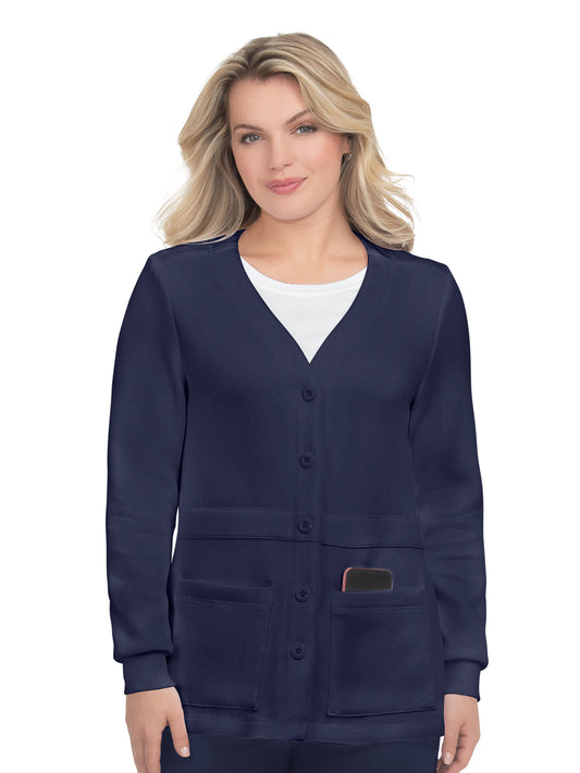 Women's Cardigan-Style Sweater - 462 - Navy