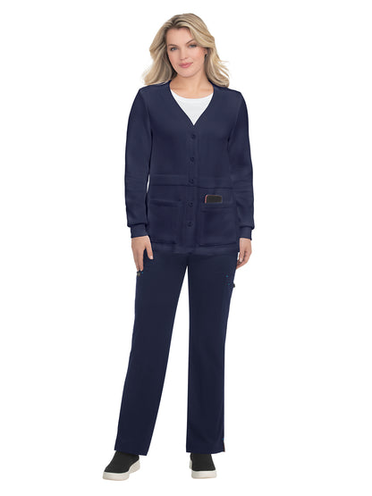 Women's Cardigan-Style Sweater - 462 - Navy