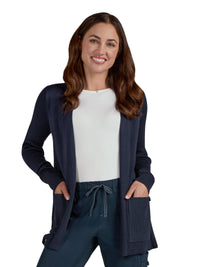 Women's Two-Pocket Geometric Knit Kori Sweater - 463 - Navy