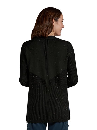 Women's Geometric Knit Kori Sweater - 463 - Speckled Black