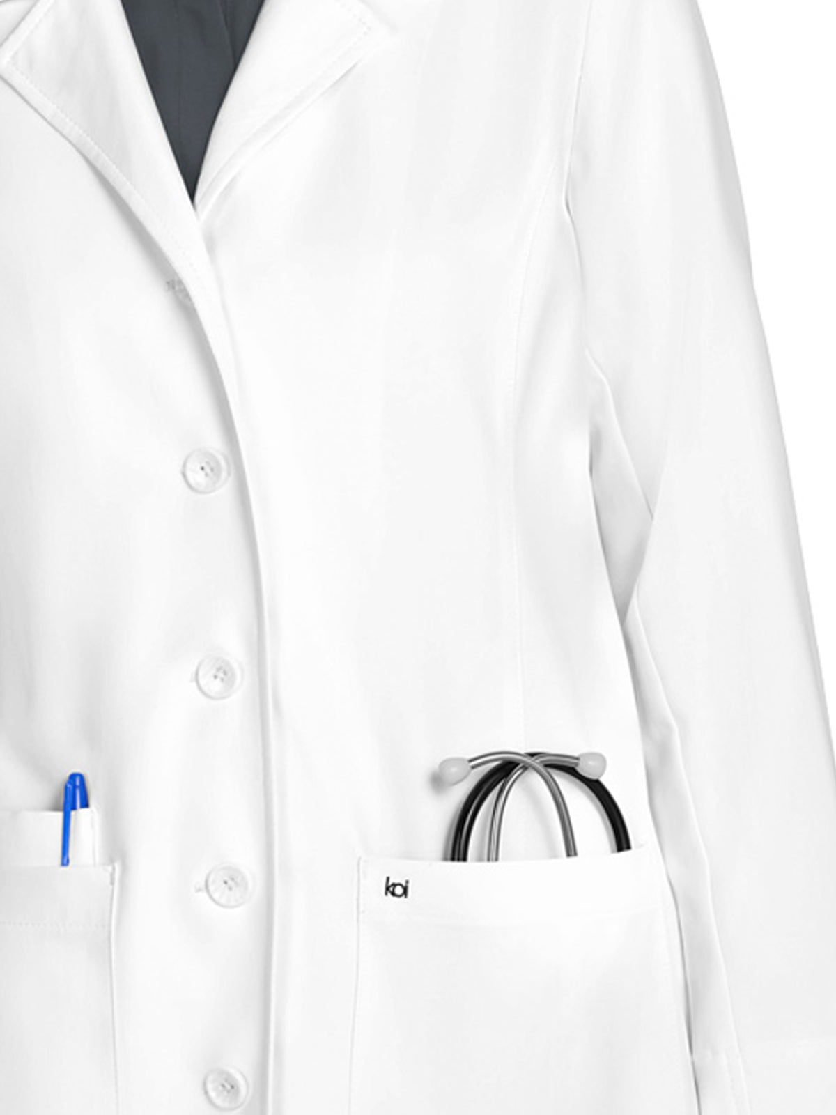 Women's 3-Pocket Button-Front Hema Lab Coat - 464 - White