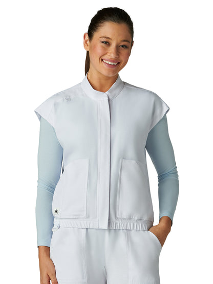 Women's Five-Pocket Eloise Scrub Vest - 476 - White