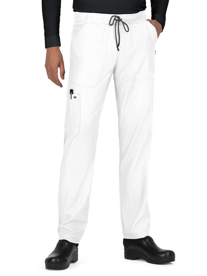 Men's 6-Pocket Straight Leg Make it Happen Scrub Pant - 609 - White