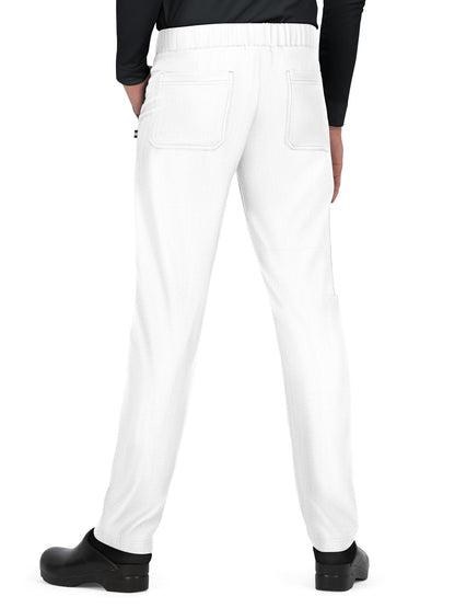 Men's 6-Pocket Straight Leg Make it Happen Scrub Pant - 609 - White