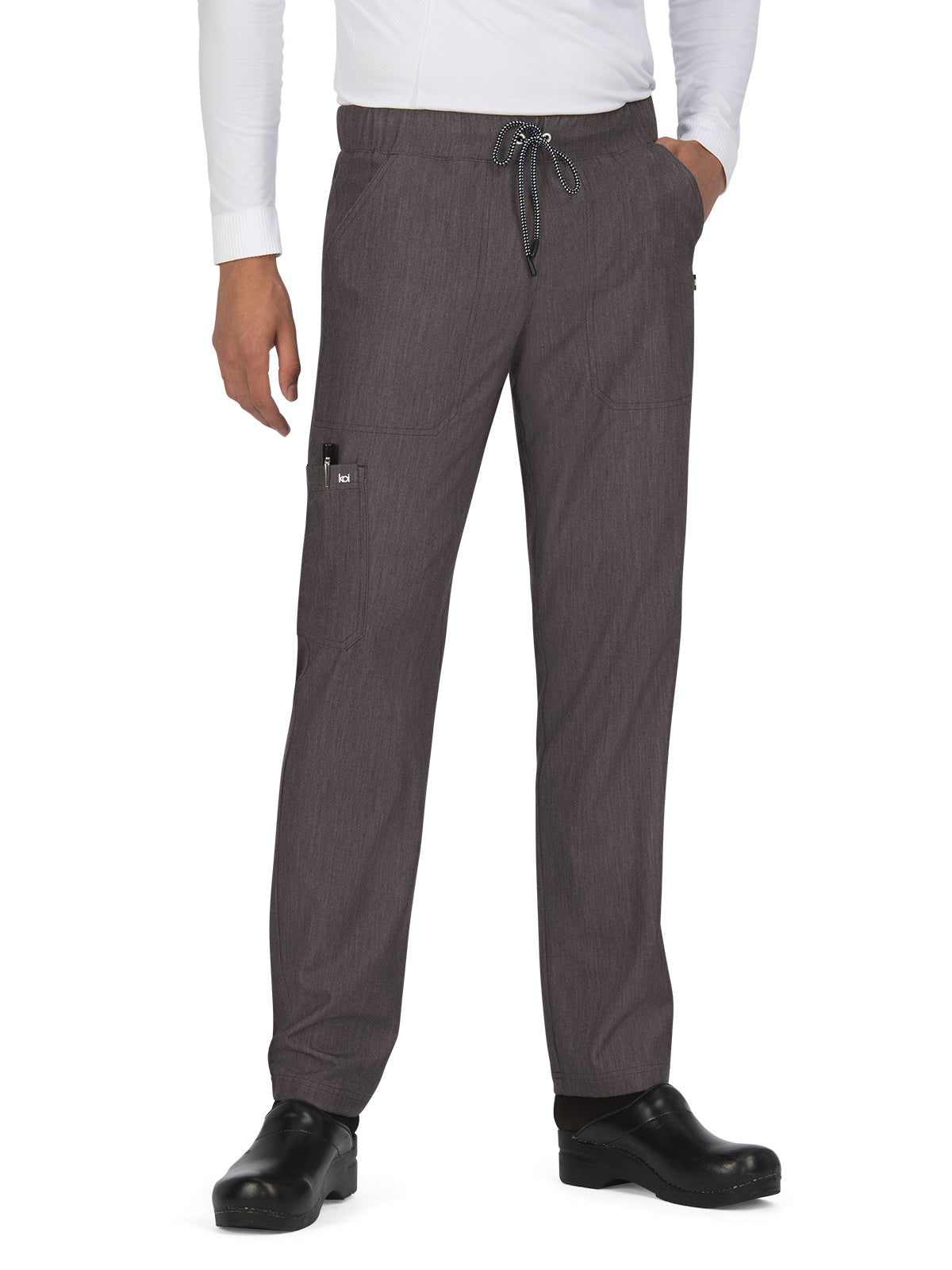 Men's 6-Pocket Straight Leg Make it Happen Scrub Pant - 609 - Heather Grey