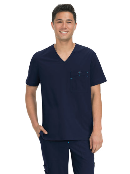 Men's One-Pocket V-Neck Tuck-In Bryan Top - 668 - Navy