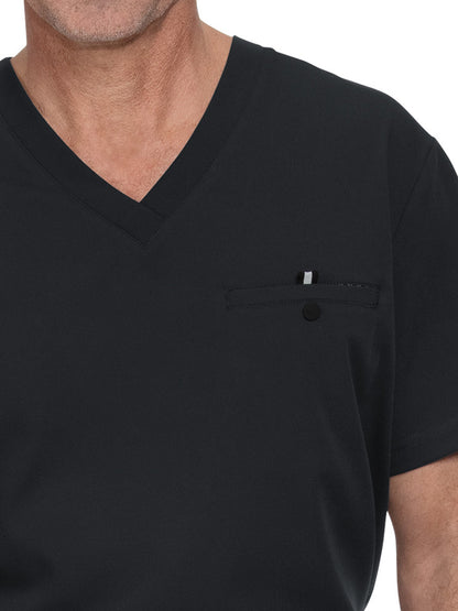 Men's 1-Pocket Tuck-In On Call Scrub Top - 671 - Black