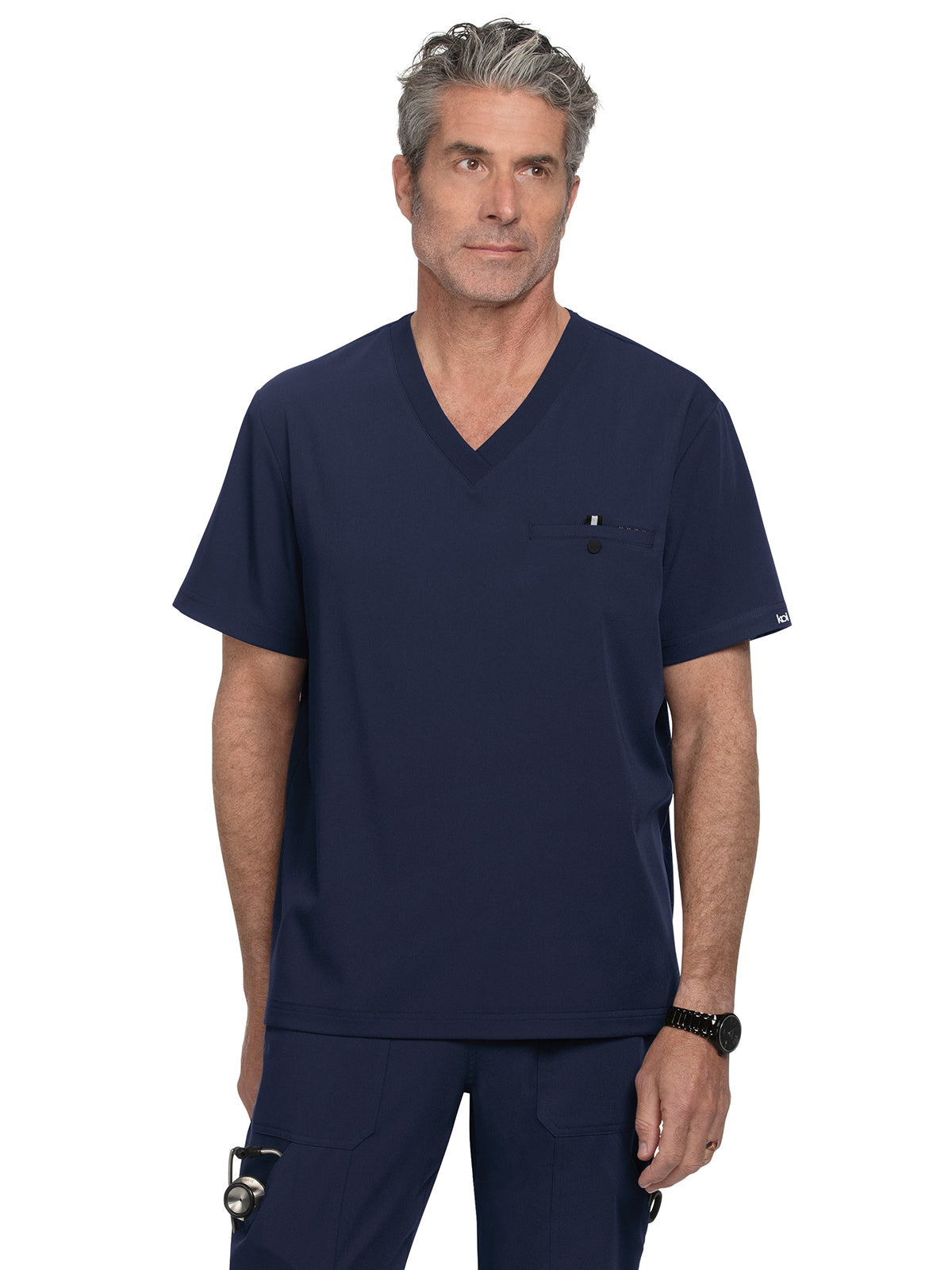 Men's 1-Pocket Tuck-In On Call Scrub Top - 671 - Navy