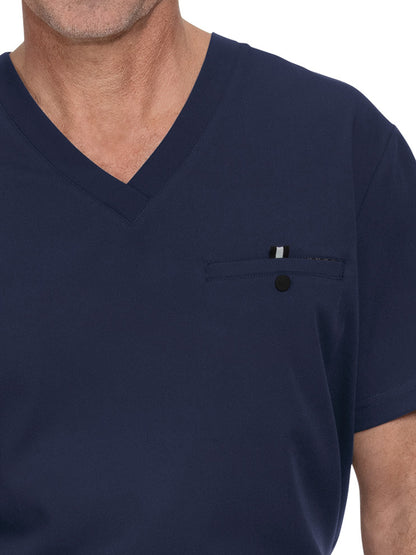 Men's 1-Pocket Tuck-In On Call Scrub Top - 671 - Navy