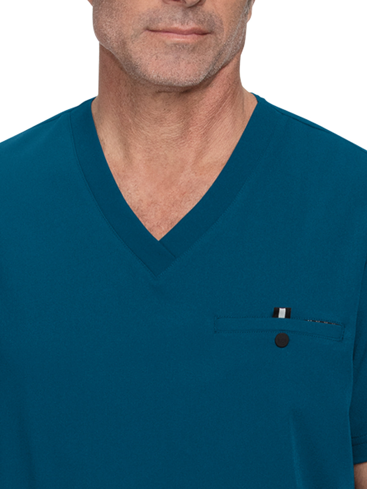 Men's 1-Pocket Tuck-In On Call Scrub Top - 671 - Caribbean Blue