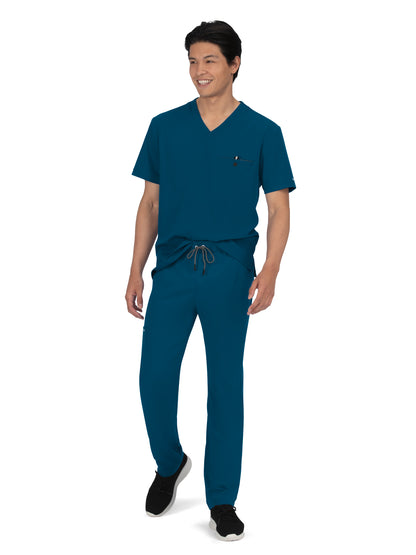 Men's 1-Pocket Tuck-In On Call Scrub Top - 671 - Caribbean Blue