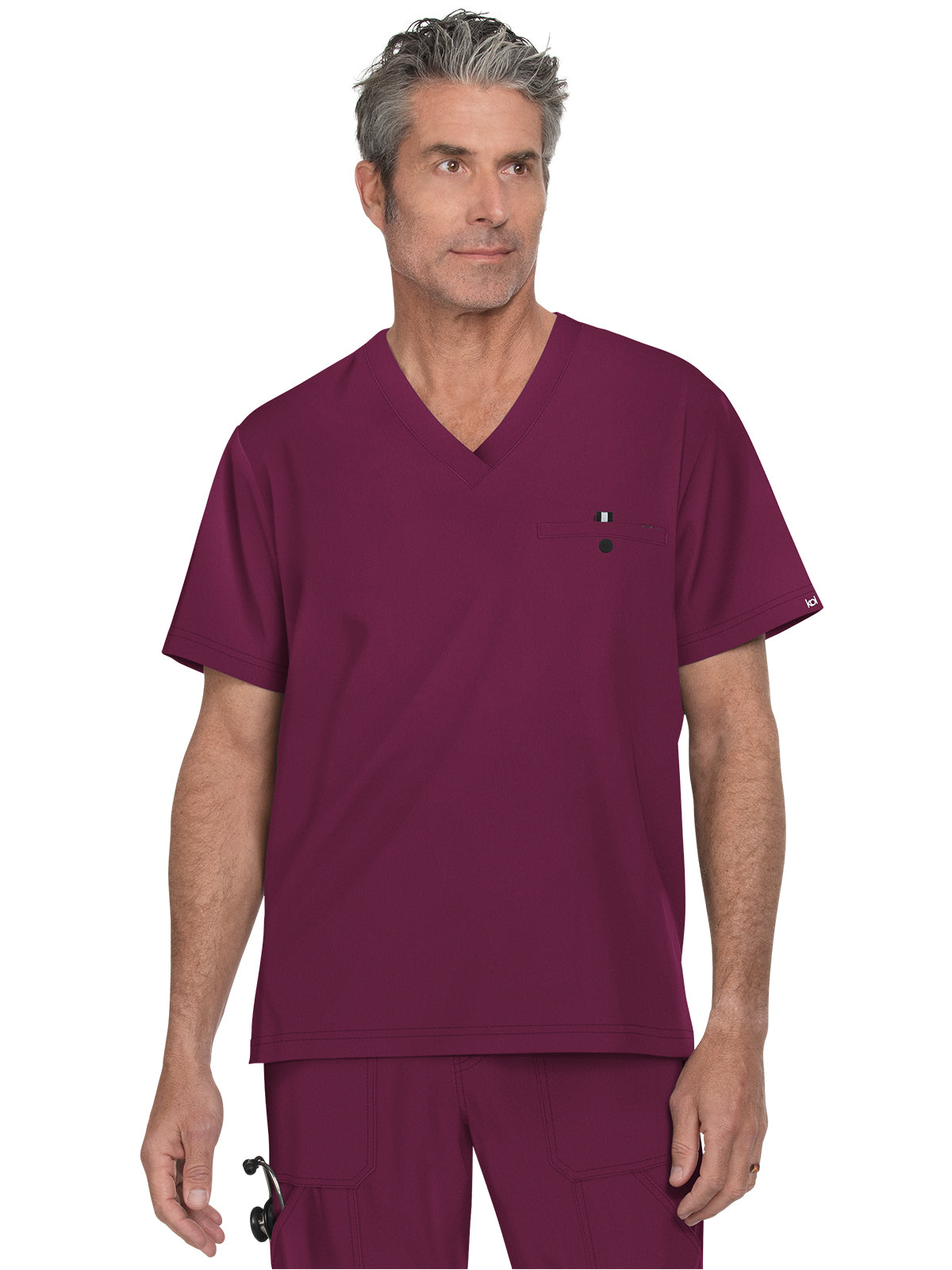 Men's 1-Pocket Tuck-In On Call Scrub Top - 671 - Wine