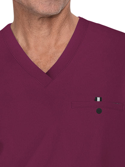 Men's 1-Pocket Tuck-In On Call Scrub Top - 671 - Wine