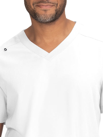 Men's 4-Pocket  V-Neck Free To Be Scrub Top - 672 - White