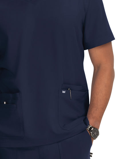 Men's 4-Pocket  V-Neck Free To Be Scrub Top - 672 - Navy