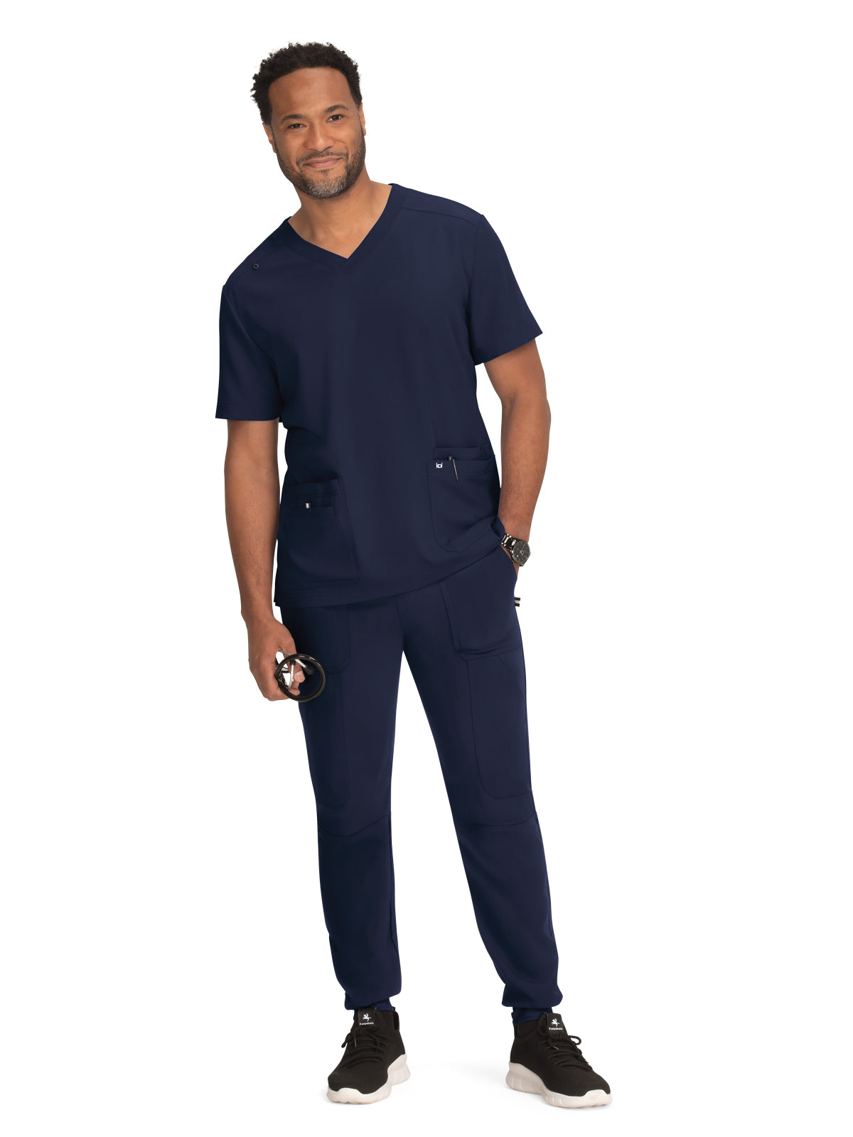 Men's 4-Pocket  V-Neck Free To Be Scrub Top - 672 - Navy