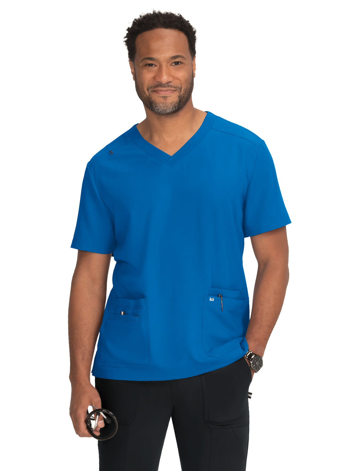 Men's Four-Pocket V-Neck Free To Be Top - 672 - Royal Blue