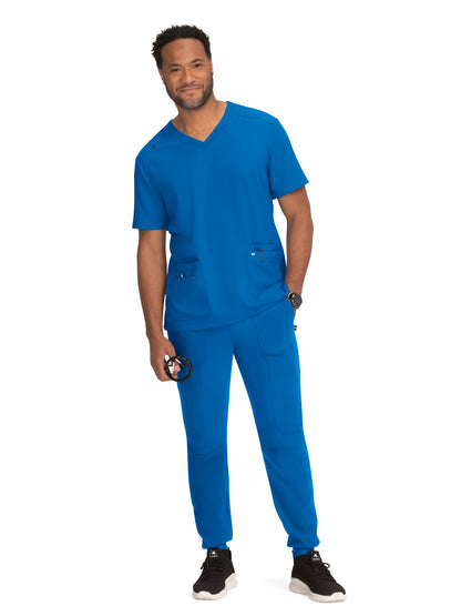 Men's 4-Pocket  V-Neck Free To Be Scrub Top - 672 - Royal Blue