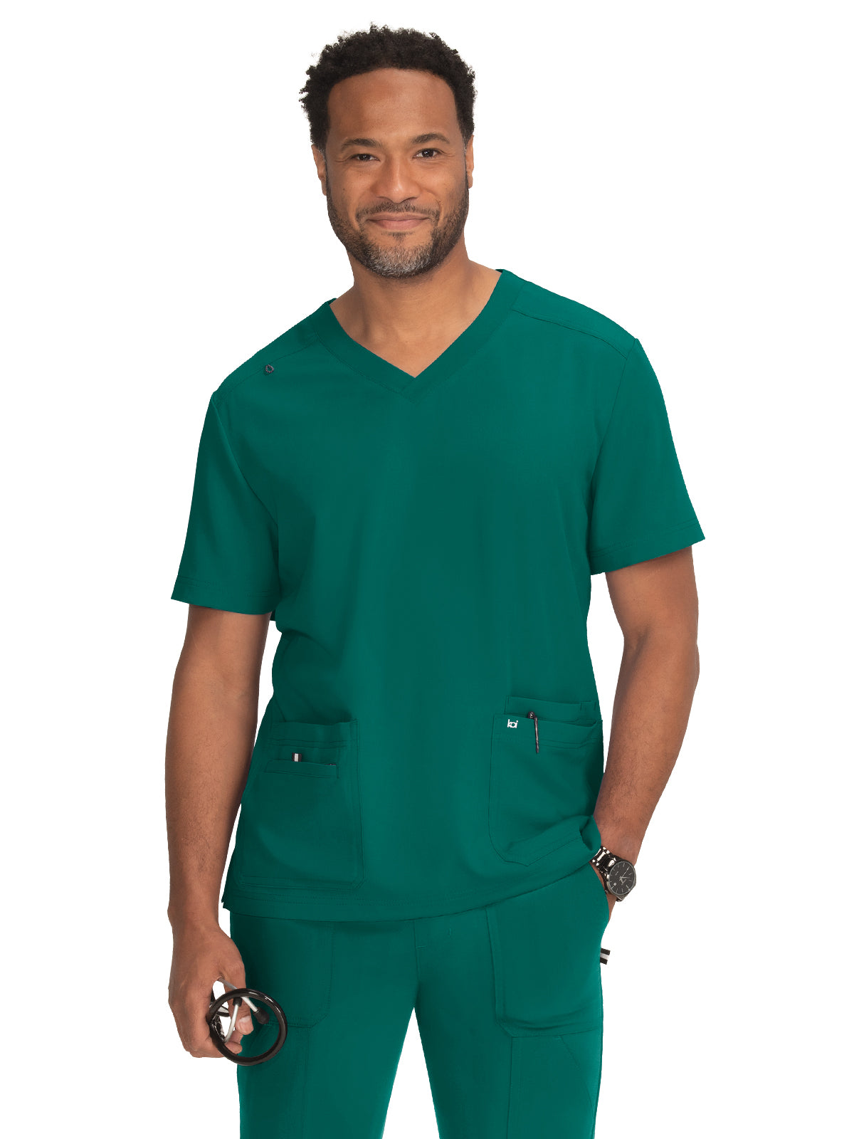 Men's 4-Pocket  V-Neck Free To Be Scrub Top - 672 - Hunter