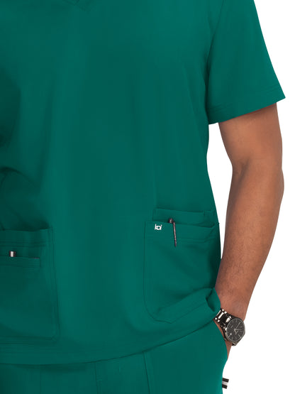 Men's 4-Pocket  V-Neck Free To Be Scrub Top - 672 - Hunter