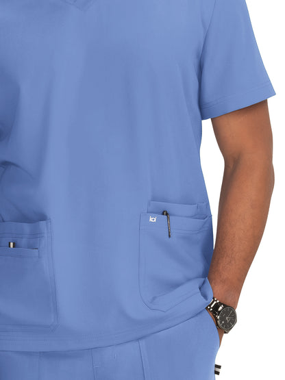 Men's 4-Pocket  V-Neck Free To Be Scrub Top - 672 - True Ceil