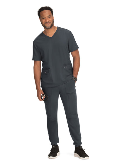 Men's 4-Pocket  V-Neck Free To Be Scrub Top - 672 - Charcoal