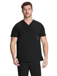 Men's Four-Pocket V-Neck Caldwell Scrub Top - 674 - Black