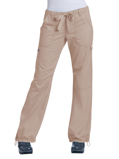 Women's 7-Pocket Adjustable Drawstring Lindsey Cargo Scrub Pant - 701 - Camel