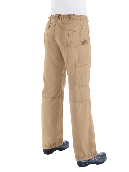 Women's 7-Pocket Adjustable Drawstring Lindsey Cargo Scrub Pant - 701 - Camel