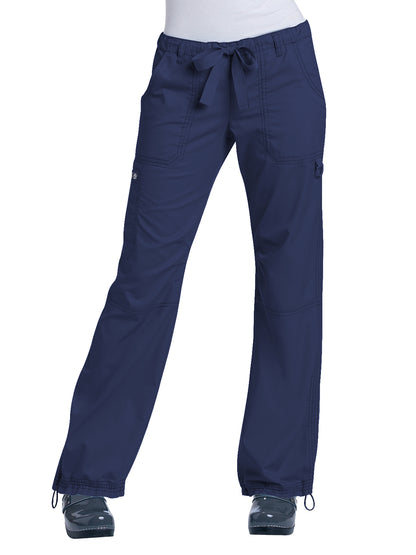 Women's 7-Pocket Adjustable Drawstring Lindsey Cargo Scrub Pant - 701 - Navy