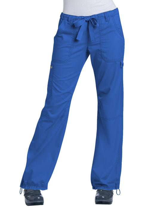 Women's 7-Pocket Adjustable Drawstring Lindsey Cargo Scrub Pant - 701 - Royal Blue