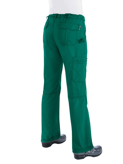 Women's 7-Pocket Adjustable Drawstring Lindsey Cargo Scrub Pant - 701 - Hunter