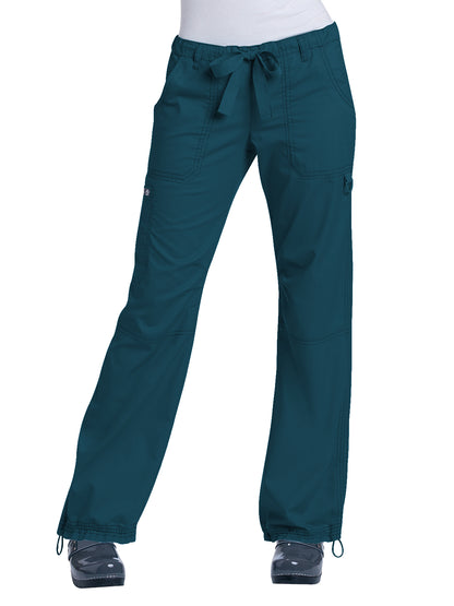 Women's 7-Pocket Adjustable Drawstring Lindsey Cargo Scrub Pant - 701 - Caribbean