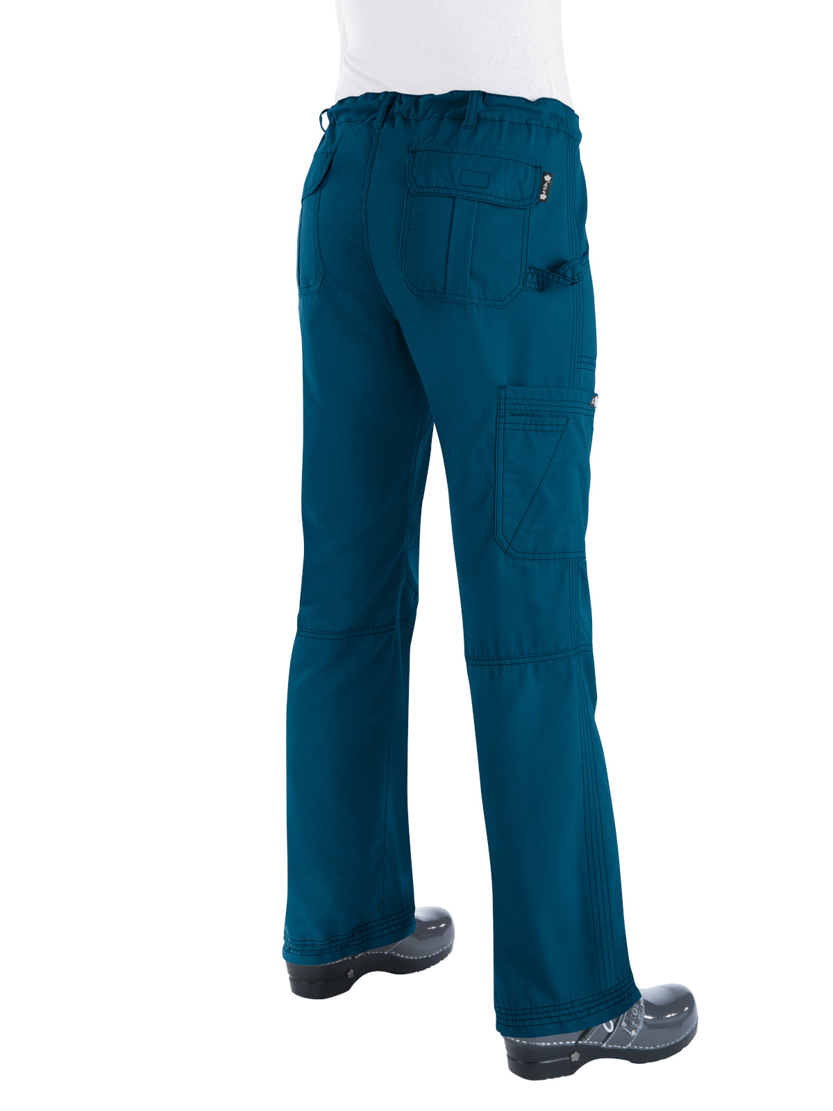 Women's 7-Pocket Adjustable Drawstring Lindsey Cargo Scrub Pant - 701 - Caribbean